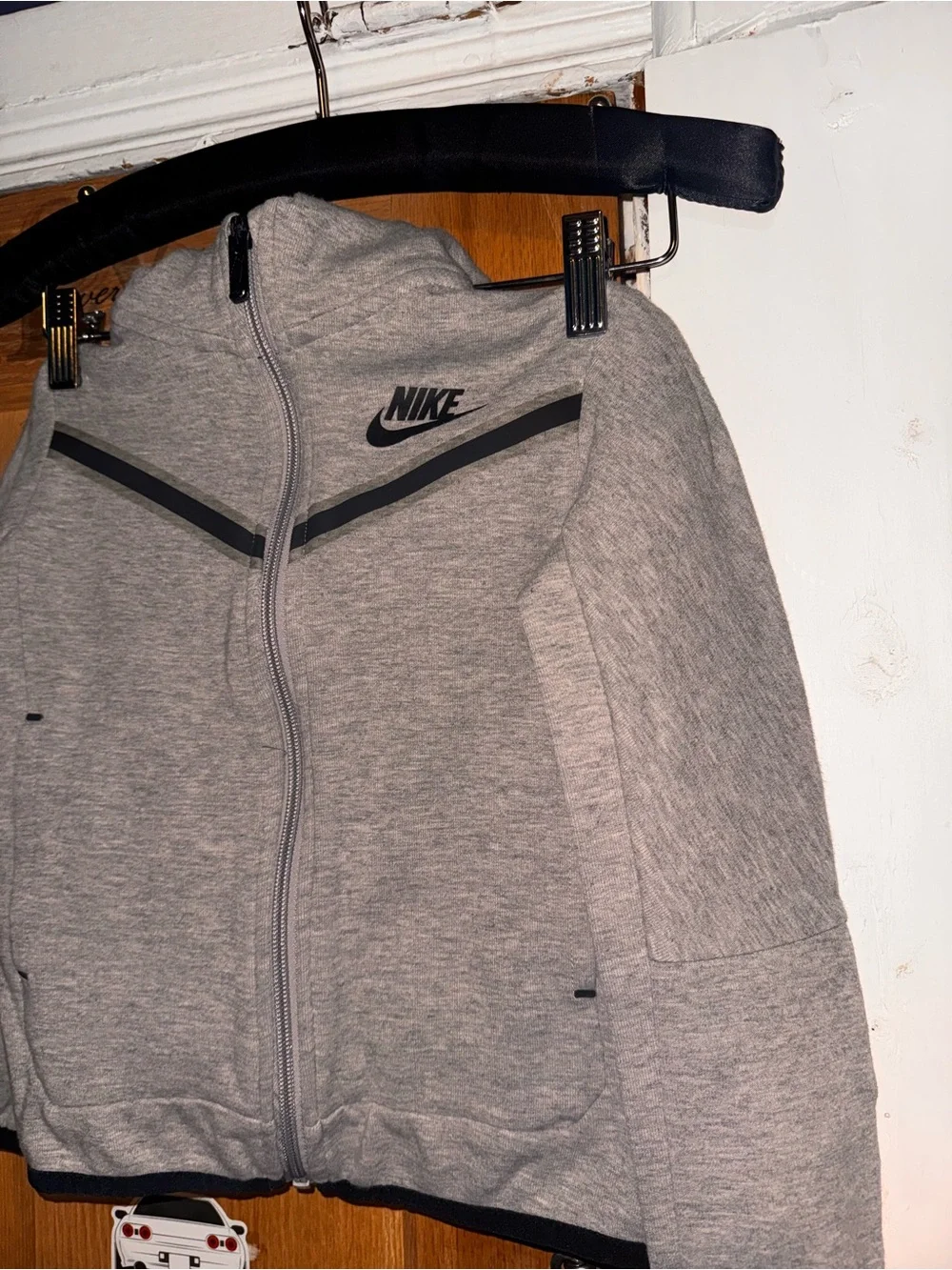 Nike Grey Kids Lightweight Full-Zip Jacket with Black Accents